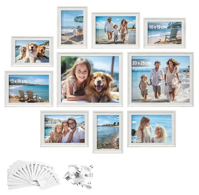 Obrázok produktu pre SONGMICS Sada 10 rámikov na fotografie, pre 2 fotografie formátu 20 x 25 cm, vyrobené z MDF