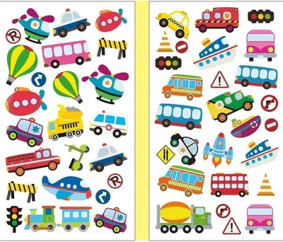 Zdjęcie produktu dla Naklejki Transport MIX (szkolne i papiernicze)