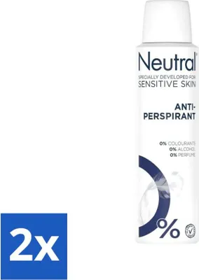 Zdjęcie produktu dla Neutral - Dezodorant w sprayu - Antyperspirant - Skóra wrażliwa - 0% barwników, perfum i alkoholu - 150 ml - Value pack - 2 szt