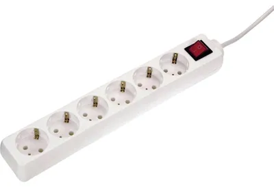Produktbild von as - Schwabe 6-Fach Steckdosenleiste weiß mit Schalter 230 V / 16 A