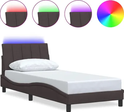 Produktbild von vidaXL Bettgestell ohne Matratze "Hanko" Dunkelbraun 90x190 cm Stoff