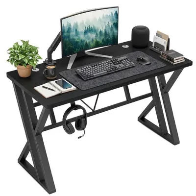 Produktbild von Gaming Tisch Schwarz Modern Für Gamer Loft Tisch 120X60X75Cm