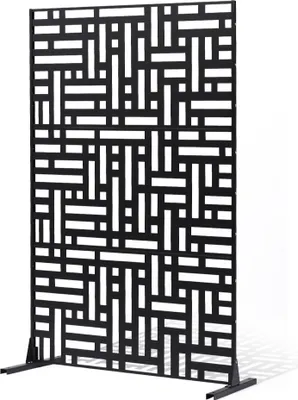 Image de Paravent Séparateur de pièce Métal Brise-vue - Cloison 120x50,8x193cm - Noir Séparateur de pièce pour intimité en intérieur