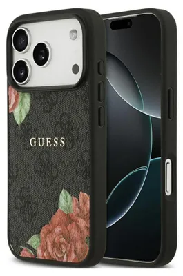 Obrázek produktu pro Etui Guess 4G Flowers Print Magsafe Na Iphone 17 Pro Max - Czarne