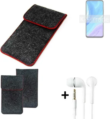 Produktbild von K-S-Trade Handy Schutz Hülle kompatibel mit Huawei Enjoy 10 Plus Schutzhülle Handyhülle Filztasche Pouch Tasche Case Sleeve Filzhülle dunkelgrau