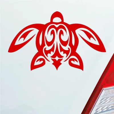 Produktbild von Auto Aufkleber Schildkröte Turtle Schildi Kröte Tribal 12x7 cm Rot Sticker Heckscheibenaufkleber