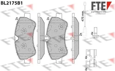 Produktbild von FTE 9011087 Bremsbeläge Satz Bremsklötze für FORD Transit Custom V362 Kastenwagen (FY, FZ) Transit Mk7 Kastenwagen (V363, FCD, FDD) Transit Mk6 Bus