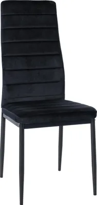 Immagine prodotto di Sedia da pranzo - Sedia da cucina - Elevato comfort di seduta, robusta struttura in metallo | Colore: Nero | Materiale: Morbido