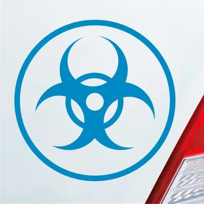 Produktbild von Auto Aufkleber  Hazard Virus Gefahr Corona Krank Infiziert Viren 10x5 cm Hellblau Sticker Heckscheibenaufkleber