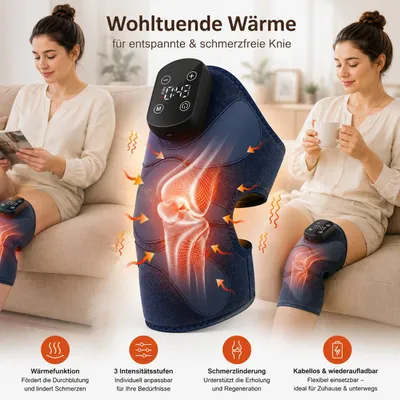 Produktbild von Kabelloses Kniemassagegerät mit Wärme, 3-in-1 Massagegerät für Knie, Schulter & Ellenbogen, 5 Heizstufen