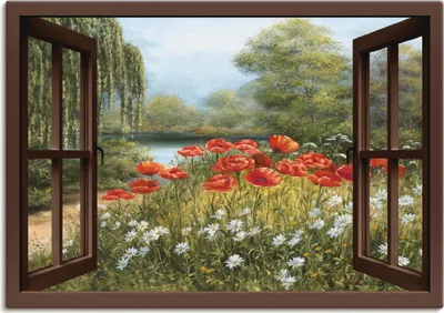 Produktbild von ARTland Leinwandbild Mohnwiese Größe: 70x50 cm