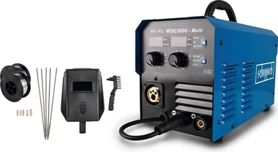 Image de Poste à souder à fil fourré WSE5000-Multi - WIG/TIG - MIG/MAG - MMA - 120A - AMPS - 230V- Masque, Eletrodes et Buses incluses - SCHEPPACH - 5906609901