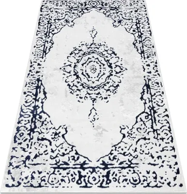 Produktbild von Teppich ALLURE 1961 Ornament, Rahmen - Strukturell, stilvoll, glamourös weiß / blau Blau 240x330 cm