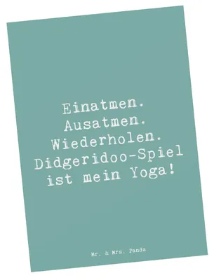 Produktbild von Mr. & Mrs. Panda Fotokarte Spruch Didgeridoo Yoga - Meeresbrise - Geschenk, Instrument, traditionell, Australien, einzelkarte, Kultur, Postkarten, Grußkarte, spirituell