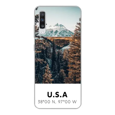 Produktbild von MuchoWow® Handyhülle Schutzhülle Hülle für Samsung Galaxy A70 Amerika - Berge - Bäume Silikon Softcase Handy Hülle - Schutzhaube