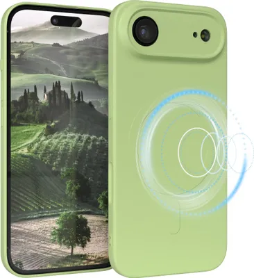 Produktbild von EAZY CASE - Silikonhülle magnetisch für Apple iPhone Air, Hülle Silikon, weich stoßfeste Magnet Handyhülle, Schutzhülle mit Kameraschutz, TPU Bumper in Grün
