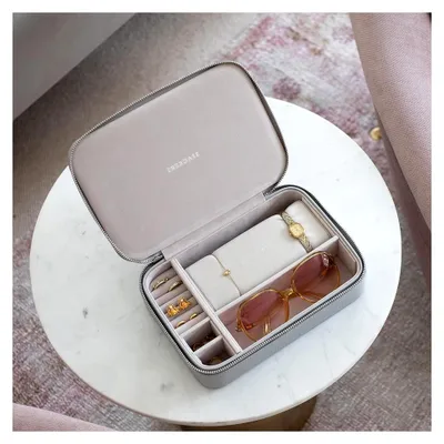 Produktbild von Schmuck- und Zubehörbox für Reisen, Kieselgrau