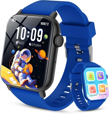 Smartwatch Kinder,IP68 Schrittzähler Kinder,Smartwatch mit Herzfrequenz, Schlafmonitor,24Stunden Aktivitätsfolgung Kinderuhr Junge für iOS und Android