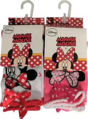 Produktbild von Disney Minnie Maus 6er Set Socken mit Schleifen Weiß/Rosa für Mädchen (23/26)