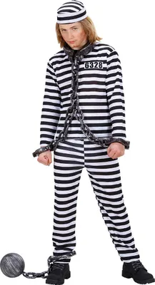 Produktbild von Kostüm Kid Sträfling Schwarz Weiß Größe: 140