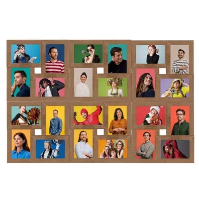 Produktbild von vidaXL Collage Bilderrahmen für 24x(13x18 cm) Fotos Hellbraun MDF