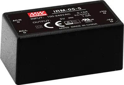 Produktbild von MEANWELL IRM-05-15 - AC/DC Netzteil, vergossen, single output - Modul 4,9W 15V/0,33A
