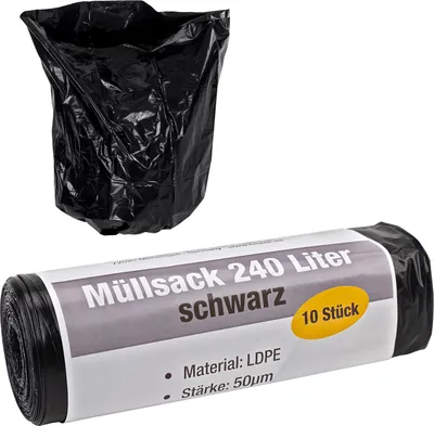 Produktbild von Müllsack 240 Ltr. schwarz 10 Stück 50µm