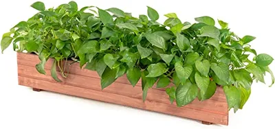 Produktbild von GOPLUS Blumenkasten Holz, Pflanzkasten Blumenbeet mit 2 Entwässerungslöchern, Gartrnbeet Blumenkübel für Garten & Balkon, 91,5 x 18 x 16cm