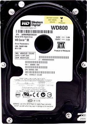 Produktbild von Festplatte Western Digital WD800JD 80GB 8MB 7200U/min Sata II 3,5" Zoll
