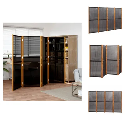 Image de vidaXL Séparateur de pièce 4 pièces noir 280x180 cm - séparateur de pièce