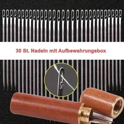 Produktbild von Selbsteinfädelnde Nähnadeln 30 Stück Wundernadeln Nadeln mit Aufbewahrungsbox