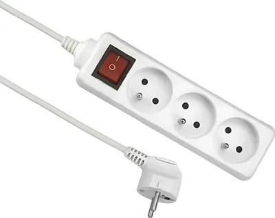 Zdjęcie produktu dla ELGOTECH Przedłużacz z Wyłącznikiem na 3 Gniazda 5M H05VV-F Biały 1 SZT