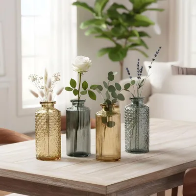 Produktbild von Solidchoice – Set mit 4 Glasvasen für Blumendekoration