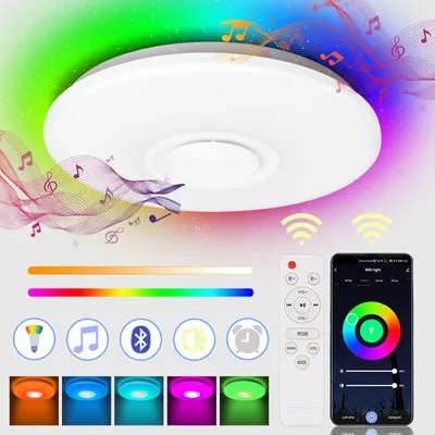 Obrázok produktu pre Bettizia stropné svetlo LED 36W hudobné stropné svietidlo bluetooth reproduktor APP stropné svietidlo s diaľkovým ovládaním pre spálňu schodisko kuchyňa