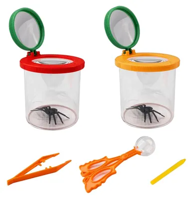 Produktbild von Lupe für Kinder, 2 Stück, 3-fach und 6-fach Vergrößerung, mit Insektenbecher