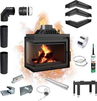 Immagine prodotto di Inserto per caminetto in ghisa KRATKI SIMPLE sinistro 8 kW Ø 200