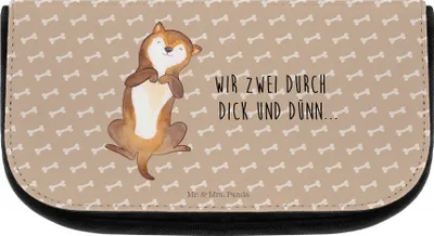 Produktbild von Mr. & Mrs. Panda Kosmetiktasche Hund Streicheln - Hundeglück - Geschenk, kosmetiktäschchen, Waschtasche, Make-up Organizer, kulturtäschchen, Hunde, Wauwau, Kulturbeutel