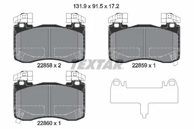 Produktbild von TEXTAR 2285801 Bremsbeläge Satz Vorne für KIA Stinger Schrägheck (CK) für GENESIS G70 Limousine
