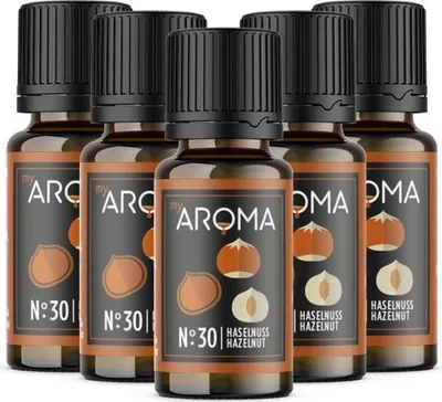 Produktbild von myAROMA flavour drops – Haselnuss, 5x10ml, zuckerfrei & kalorienfrei, vegan, ohne künstliche Farbstoffe, Nr. 30