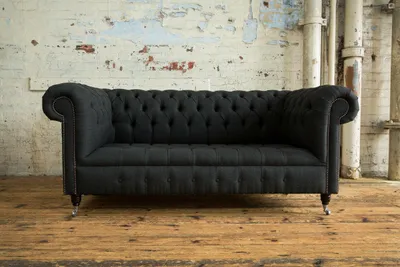 Obrázek produktu pro 3místné čalouněné pohovky chesterfield designové pohovky sametové pohovky černé