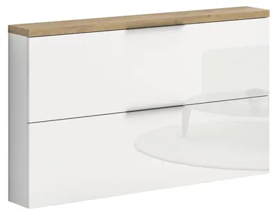 Produktbild von Hängeschuhschrank IDEA Modern Weiss hochglänzend Holznachbildung 140x82x19 cm
