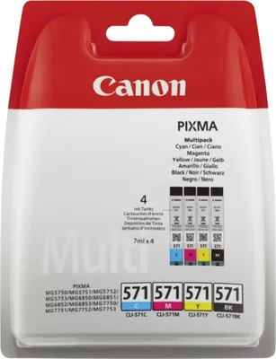 Produktbild von Canon CLI-571 Original-Patronen Multipack 4 Farben fr Pixma-Drucker