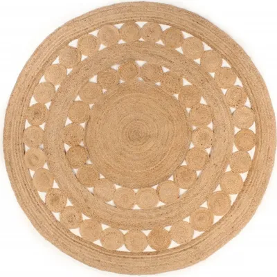 Produktbild von Teppich Geflochten Jute 180 cm Rund