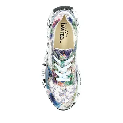 Produktbild von LAURA VITA Sneaker Burton 05 jeans flieder blau multi Leder-Stoffmix mit herausnehmbarer Lederinnensohle Weite G Gr.38 EU