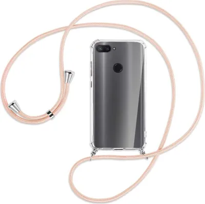 Produktbild von Handykette Backcover-Schutzhülle mit Band (Metall silberfarben) für Xiaomi Mi 8 Lite - rose peach