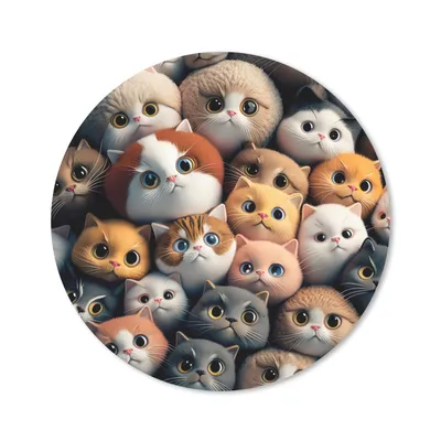 Produktbild von MuchoWow® Mauspad Mousepad Katze - Design - Braun - Grau - Kinder 20x20 cm - Mousepads - Maus Mat - Pad - Mausunterlage - Schreibtischmatte