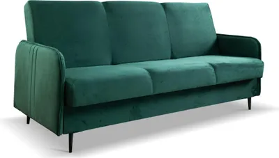 Obrázek produktu pro Pohovka s funkcí spaní – 202x96x89 cm – Zelená – Rozkládací pohovka s úložným prostorem – Materiál vhodný pro domácí zvířata