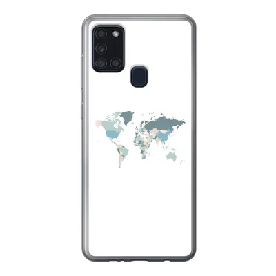 Produktbild von MuchoWow® Handyhülle Schutzhülle Hülle für Samsung Galaxy A21s Weltkarte - Pastell - Länder Silikon Softcase Handy Hülle - Hartschale