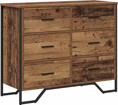 Zdjęcie produktu dla vidaXL Komoda z szufladami Inne drewno z odzysku 91 x 35,5 x 74,5 cm Materiał drewnopochodny