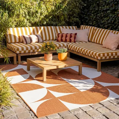 Image de Volero - Tapis d'extérieur - Summer Shapes Terracotta - 80x150 cm